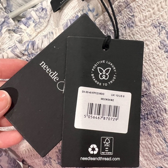 Needle & Thread NEW Rambling Roses Cotton Smocked Midi Dress - Picture 8 of 8